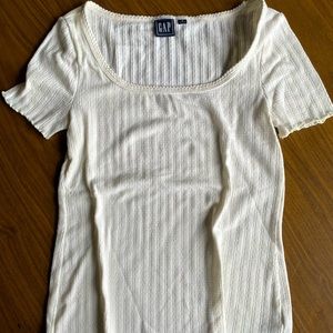 Gap square neck pointelle shirt